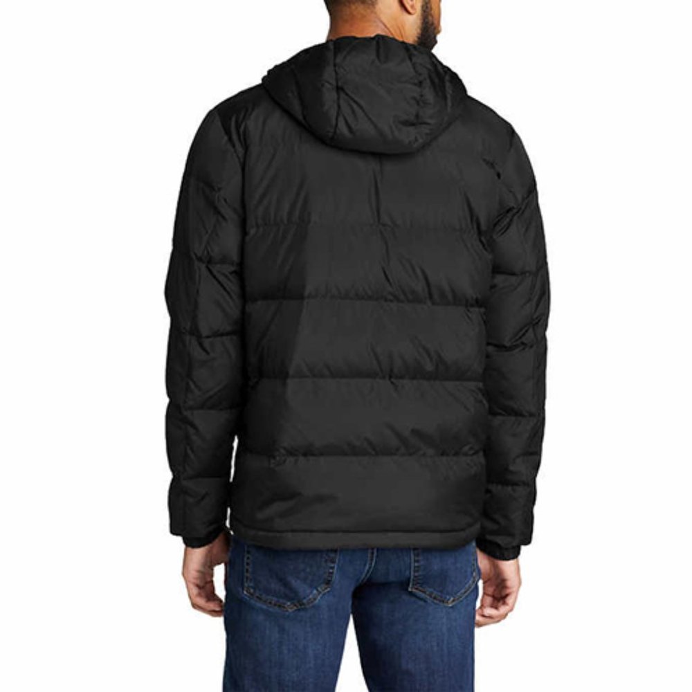 BLACK NWT Eddie Bauer Men’s Hooded Down Jacket - Picture 4 of 8